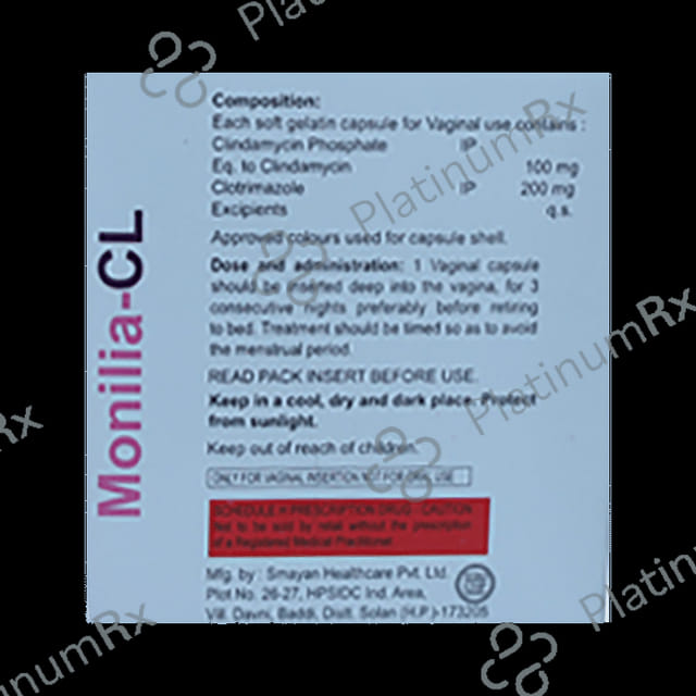 Monilia CL 100/200mg Vaginal Capsule 3s