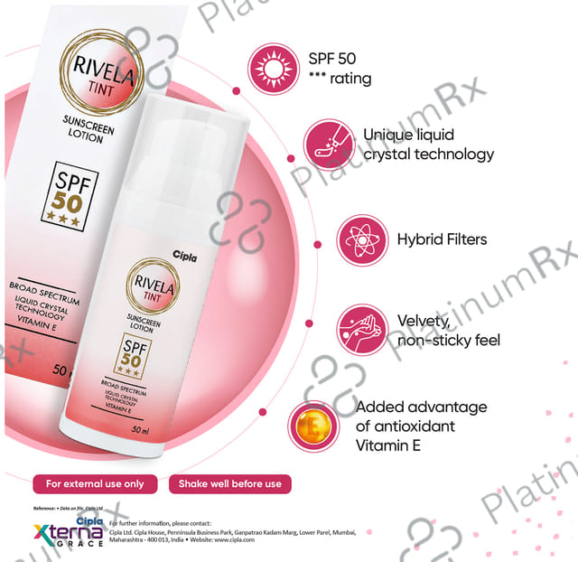 Rivela Tint SPF 50 Sunscreen Lotion 50ml