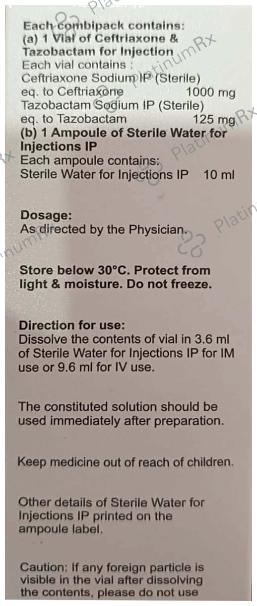 Myrocef 1000/125mg Injection 1s
