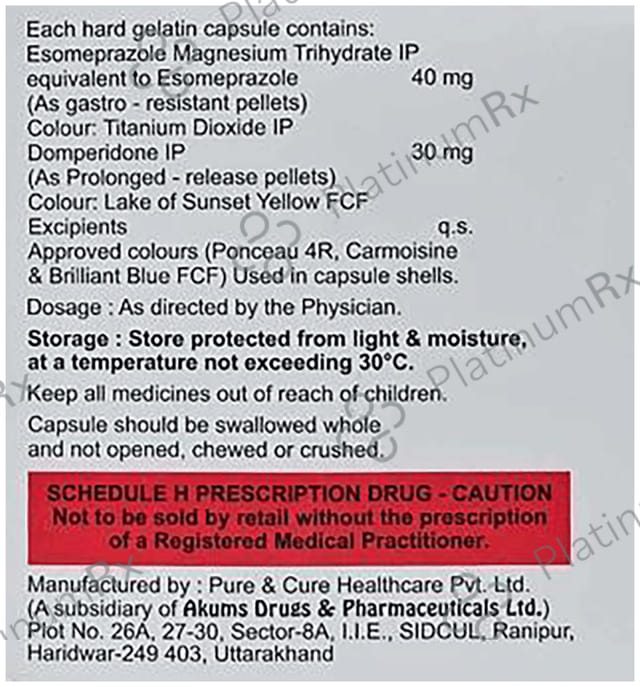 Esontia D 30/40mg Capsule 10s