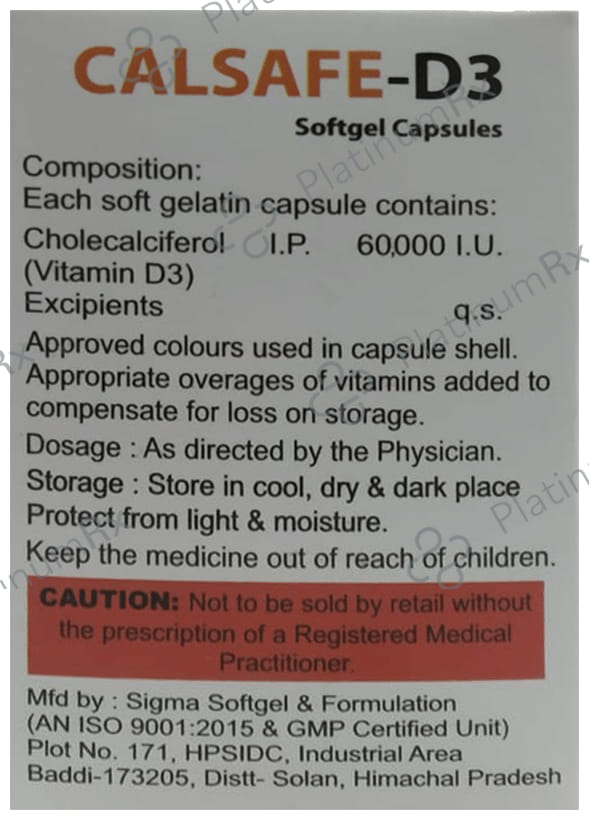 Calsafe D3 Softgel Capsule 4s
