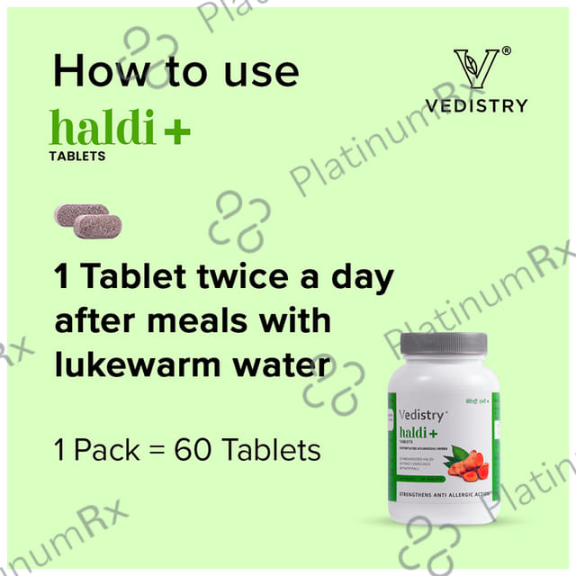 Vedistry Haldi+ Tablet For Skin Allergy And Skin Health