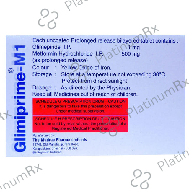 Glimiprime M 1/500mg Tablet PR 10s