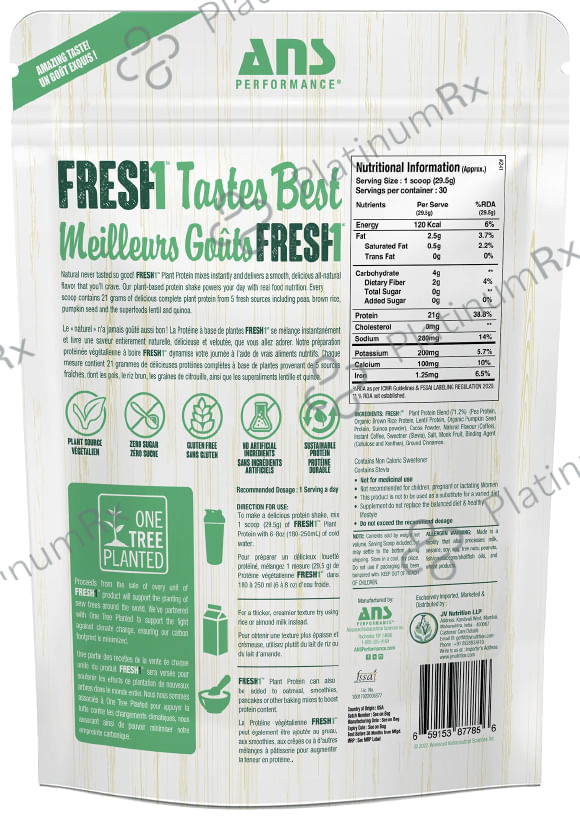 ANS Performance Fresh1 Plant Protein Cafe Mocha