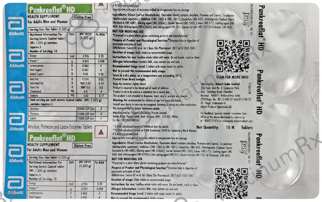 Pankreoflat HD Gluten Free Tablet 10s
