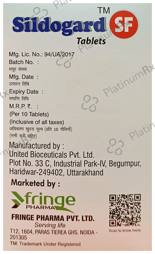 Sildogard SF 8/5mg Tablet 10s