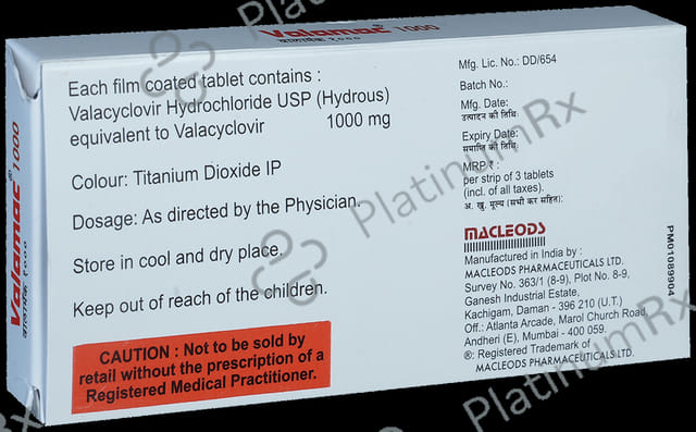 Valamac 1000mg Tablet 3s