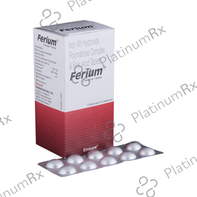 Ferium Chewable 100mg/350mcg Tablet 10s