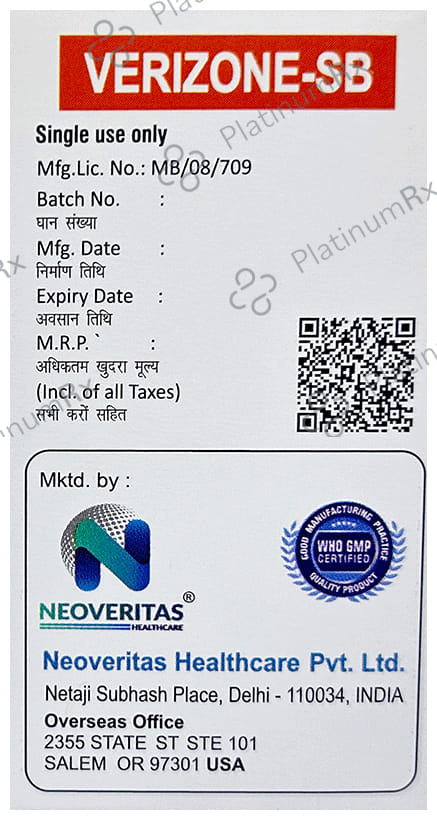 Verizone SB 1.5gm 1000/500mg Injection 1s