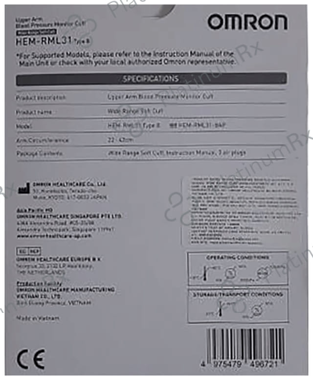 Omron HEM-RML31 Type B Upper Arm Blood Pressure Monitor Cuff
