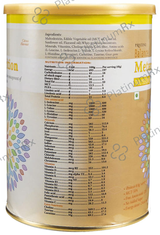 Pristine Balance Metanutrition Dialysis Care Powder Citrus
