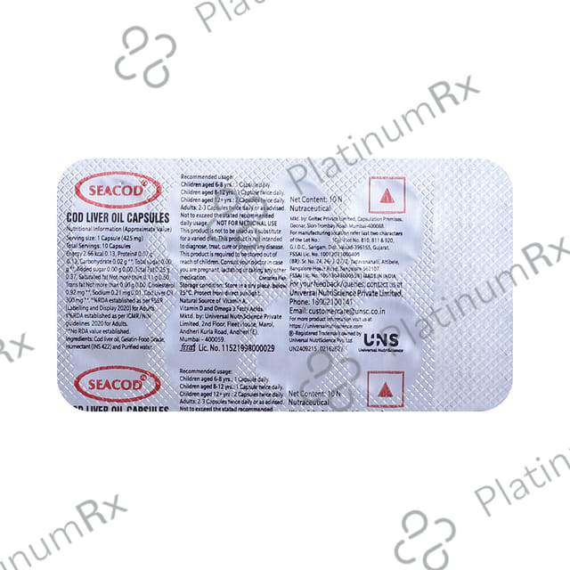 Seacod Cod Liver Oil 300mg Capsule 10s