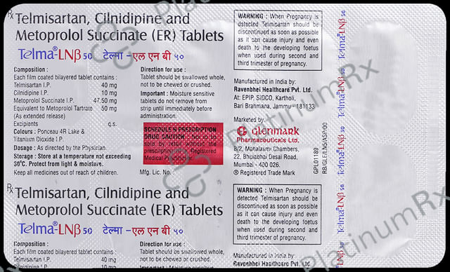 Telma LNB 50mg Tablet ER 10s
