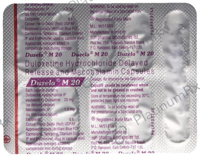 Duzela M 20mg/1500mcg Capsule DR 10s