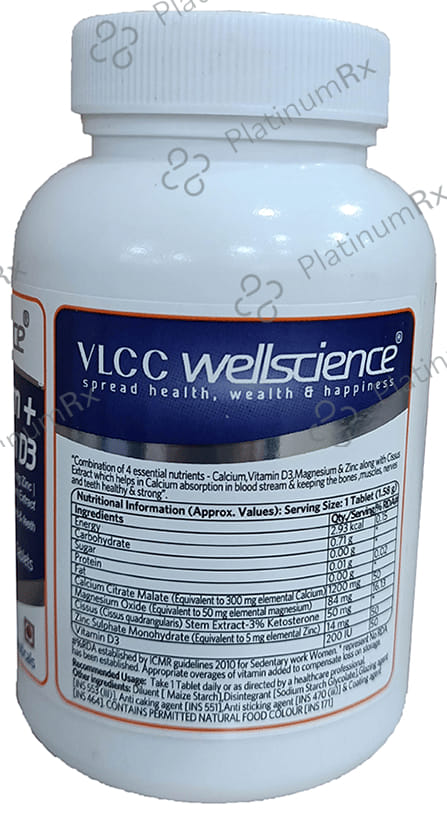 VLCC Wellscience Calcium + Vitamin D3 Tablet 60s