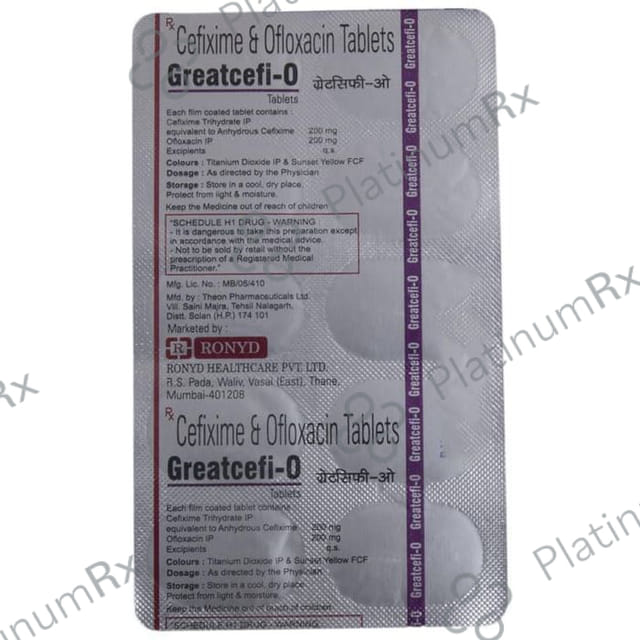 Greatcefi O 200/200mg Tablet 10s