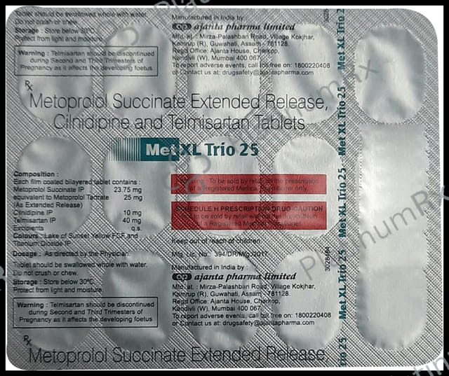 Met XL Trio 10/25/40mg Tablet ER 15s