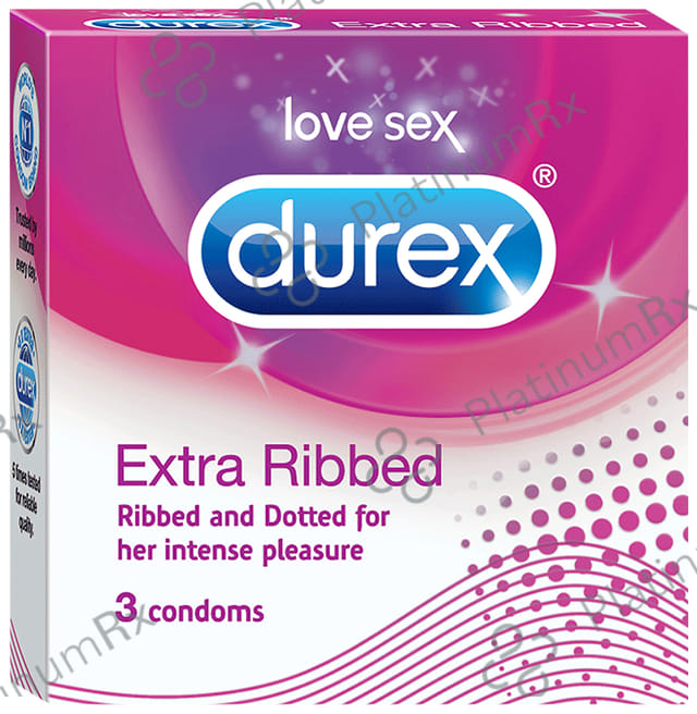 Durex Extra Ribbed Condom 3s