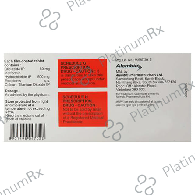 GLZ Plus 80/500mg Tablet 15s