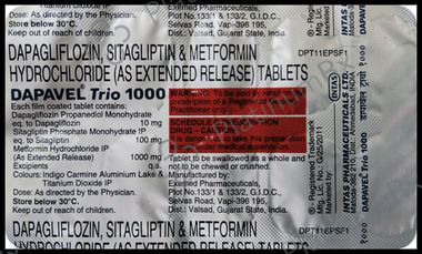 Dapavel Trio 10/1000/100mg Tablet ER 10s