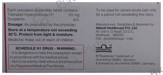 Contramal 50mg Tablet DT 10s