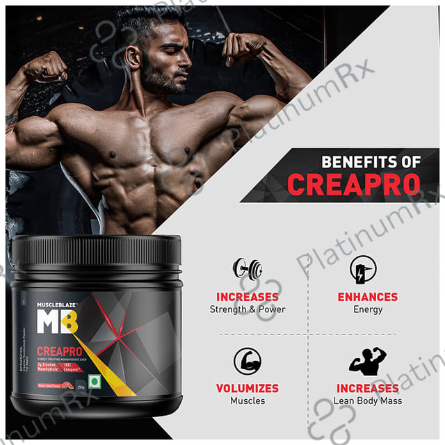 MuscleBlaze Creapro Creatine - With Creapure for Lean Muscles, Energy & Strength - Melon Twist