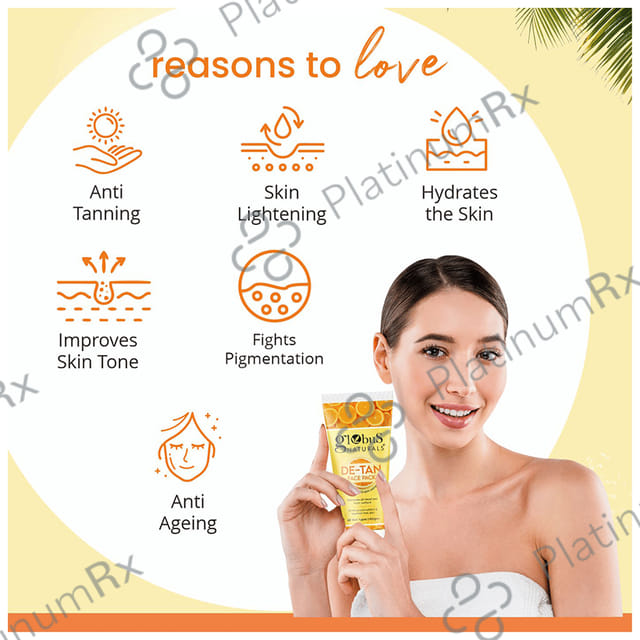 Globus Naturals De-Tan Face Pack(100gm Each) 1 Tube