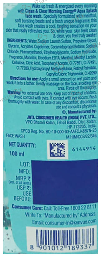 Clean & Clear Morning Energy Aqua Splash Face Wash