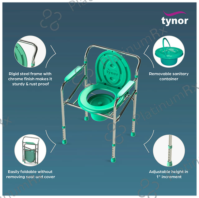 Tynor Commode Chair with Wheels 1s