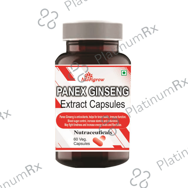 Nutrigrow Panex Ginseng Extract Veg Capsule 60 vegicaps