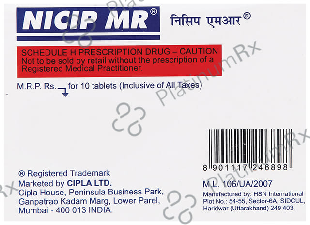 Nicip MR 100/325/375mg Tablet 10s