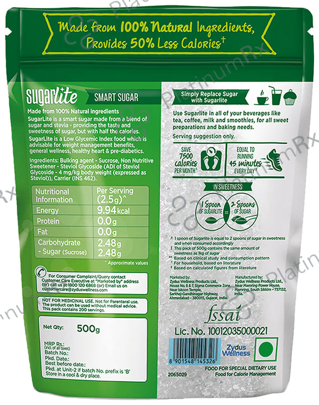 Sugarlite 50% Less Calories+ - Blended Sugar with Stevia