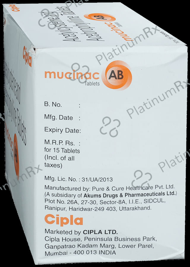 Mucinac AB 100/600mg Tablet 15s