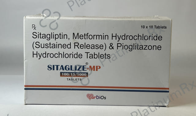 Sitaglize MP 100/15/1000mg Tablet SR 10s