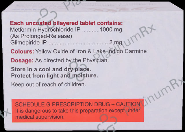 Exermet GM Forte 2/1000mg Tablet PR 10s