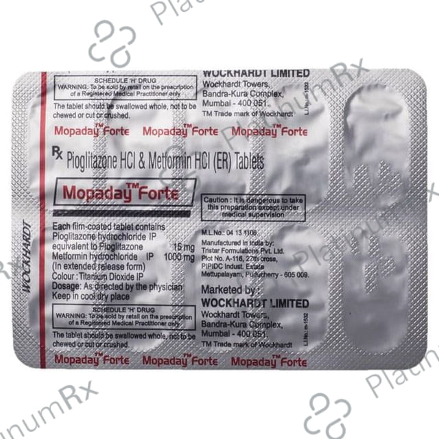 Mopaday Forte 1000/15mg Tablet ER 10s
