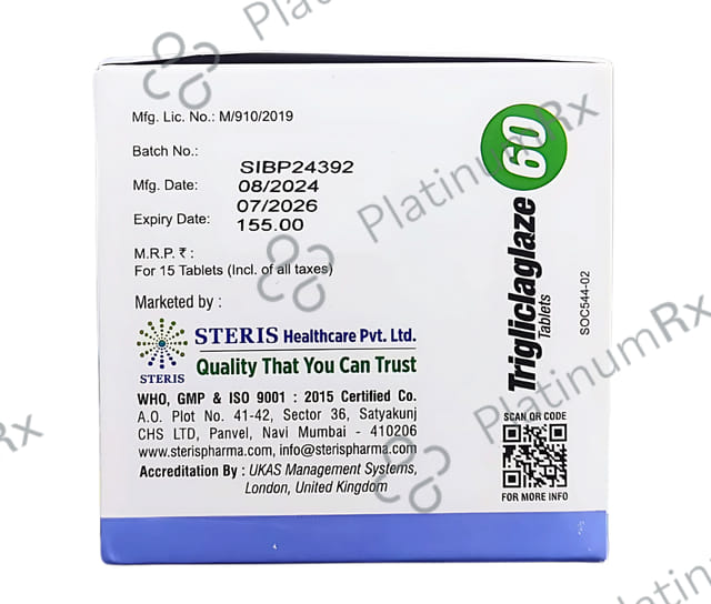 Trigliclaglaze 60/15/500mg Tablet SR 15s