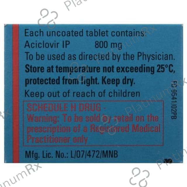 Zovirax 800mg Tablet 5s