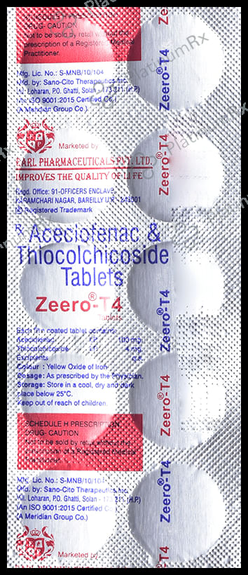 Zeero T 100mg/4mg Tablet