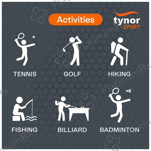Tynor Tennis/Golfer's Elbow Support Pro Universal Orange & Black