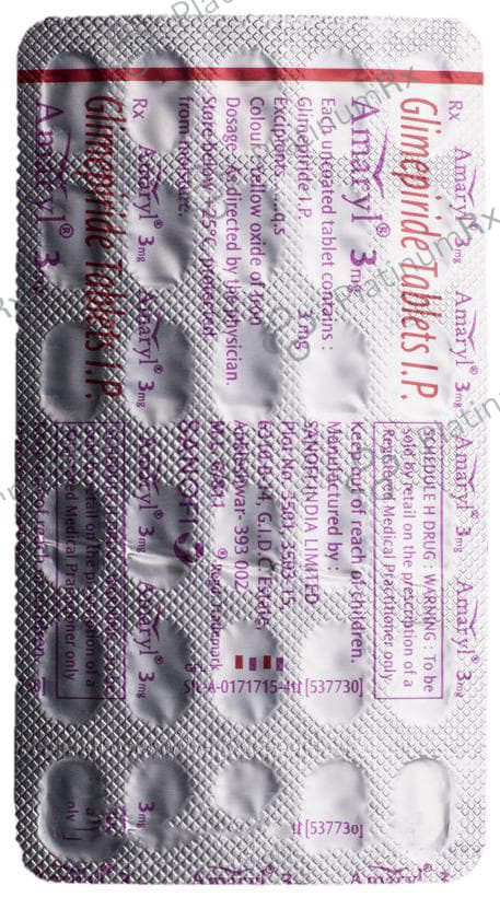 Amaryl 3mg Tablet 30s
