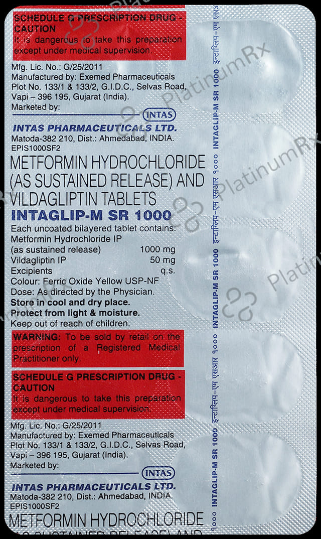 Intaglip M SR 1000 Tablet