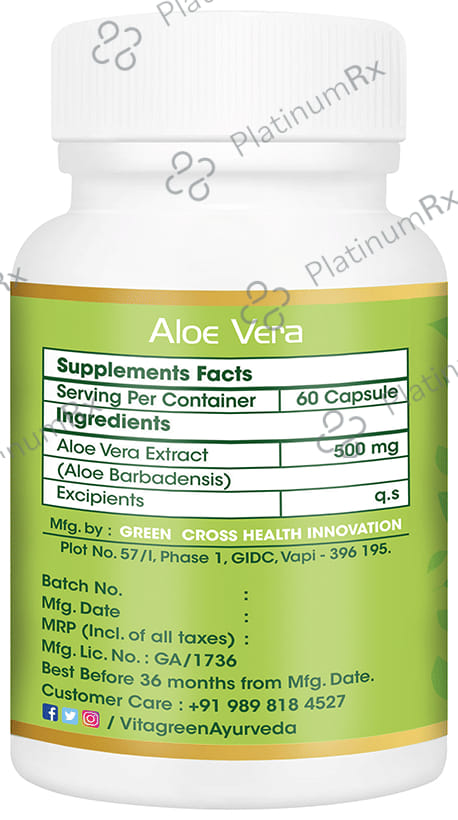 Vitagreen Aloe Vera 500mg Capsule