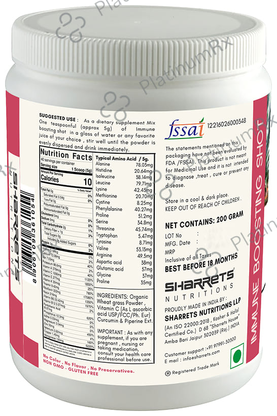 Sharrets Nutritions Immune Boosting Shot Powder