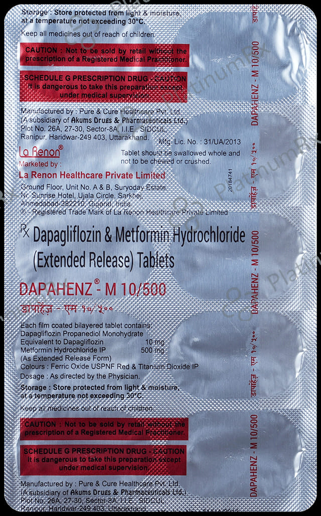 Dapahenz M 10/500mg Tablet ER 10s