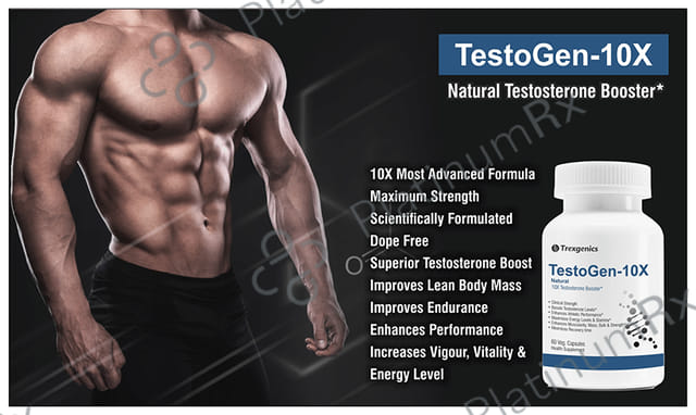 Trexgenics TestoGen 10X - Natural Testosterone Booster Veg Capsule for Men