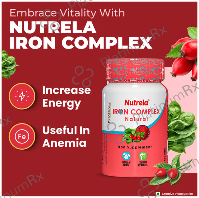 Patanjali Nutrela Natural Iron Complex for Anaemia, Weakness & RBC Formation - Capsule