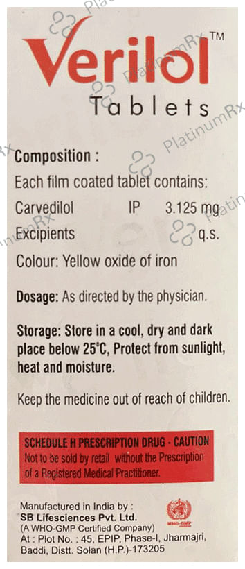 Verilol 3.125mg Tablet 10s