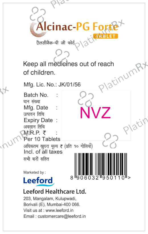 Alcinac PG 200/150mg Forte Tablet SR 10s