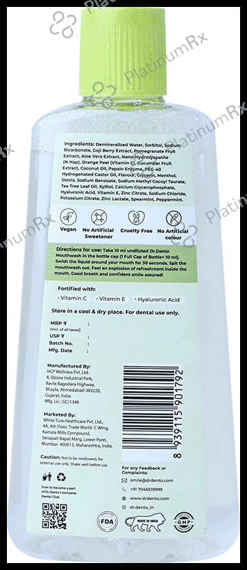 Dr. Dento Cucumber Mint Mouth Wash 100 ml